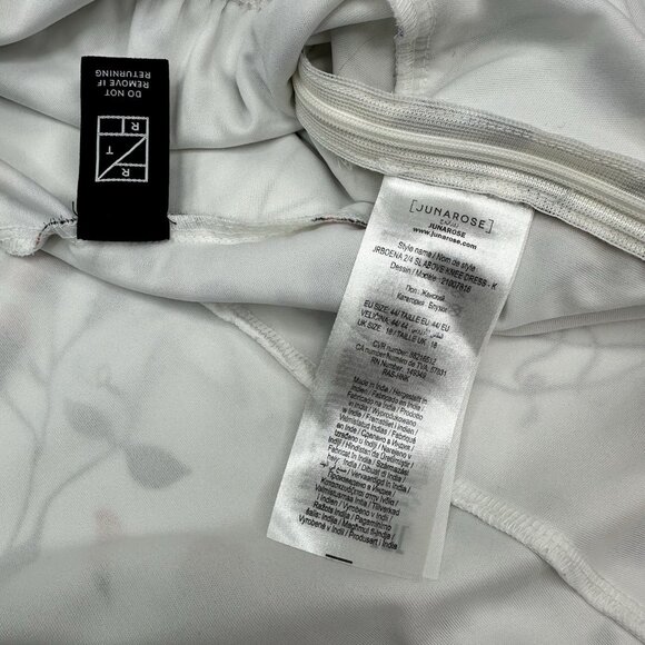 Junarose Women's‎ White Floral Ruffle Fit & Flare Rent The Runway Dress 14/C46 - Picture 6 of 14